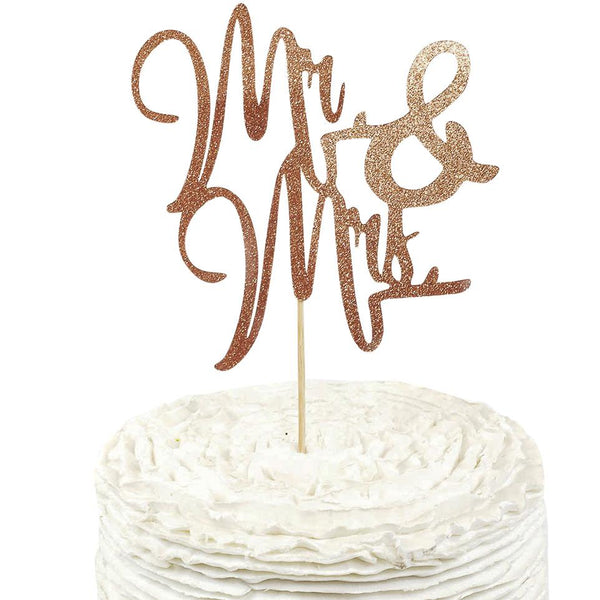 Rose Gold 'Mr & Mrs' Cake Topper, Cake & Cupcake Toppers, Jamboree 