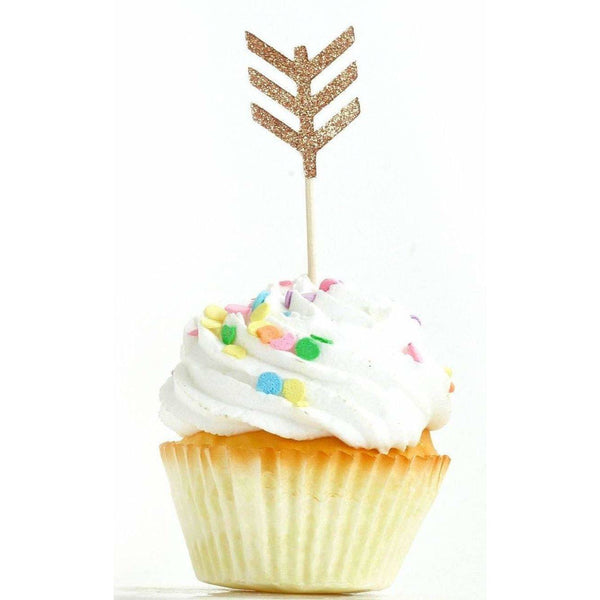 Arrow Rose Gold Glitter Cupcake Toppers, Cake & Cupcake Toppers, Jamboree 