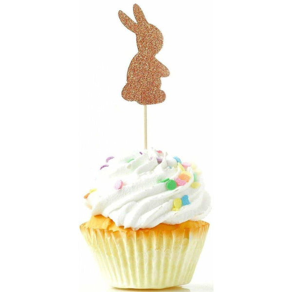 Bunny Rose Gold Glitter Cupcake Toppers, Cake & Cupcake Toppers, Jamboree 