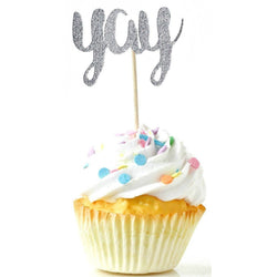 YaySilver Glitter Cupcake Toppers, Cake & Cupcake Toppers, Jamboree 