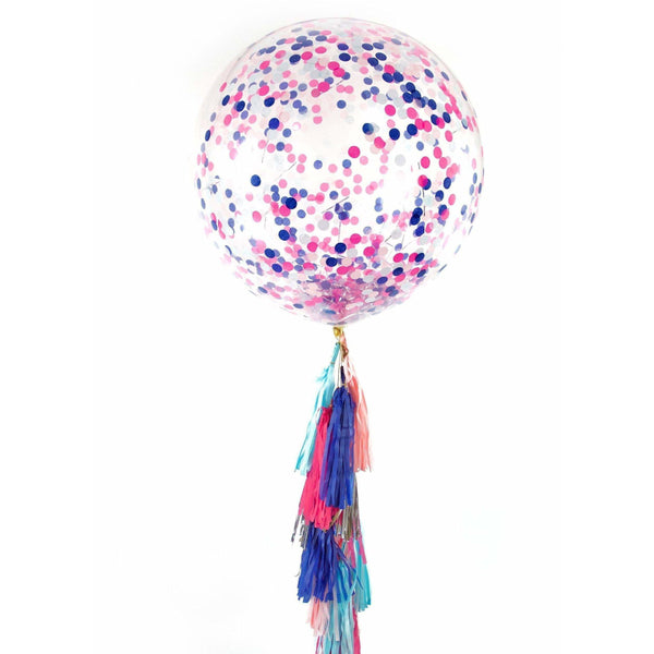 36” Gender Reveal Confetti Balloon, Decorative Balloons, Jamboree 