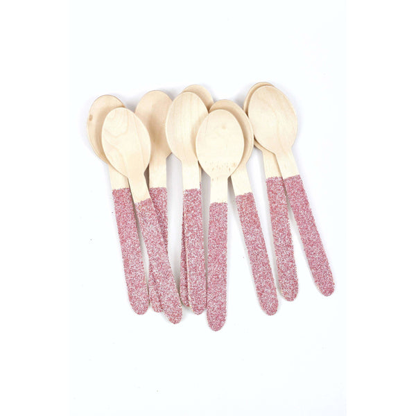 Blush Pink Glittered Wood Spoon, Tableware, Jamboree 