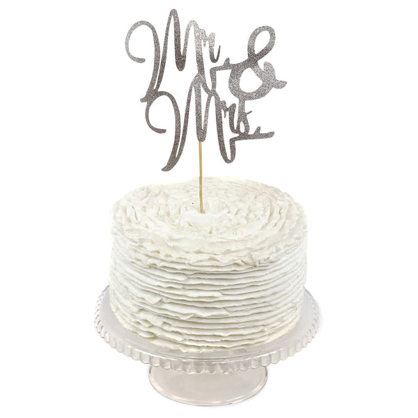 Silver 'Mr & Mrs' Cake Topper, Cake & Cupcake Toppers, Jamboree 