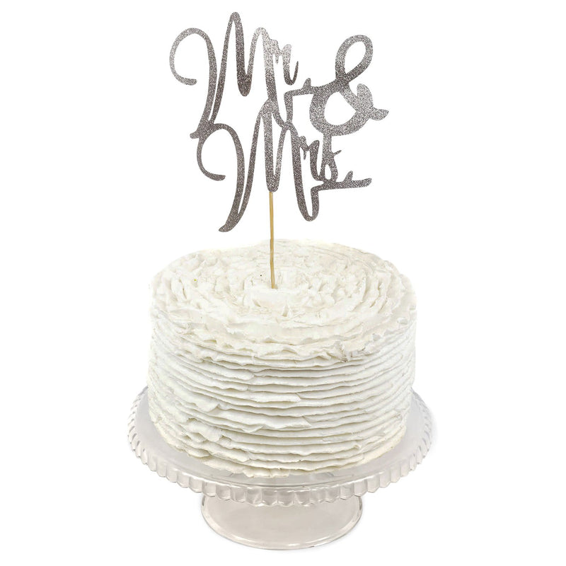 Silver 'Mr & Mrs' Cake Topper, Cake & Cupcake Toppers, Jamboree 