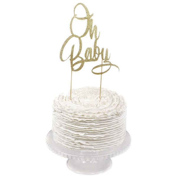 Gold Glitter 'Oh Baby' Cake Topper, Cake & Cupcake Toppers, Jamboree 