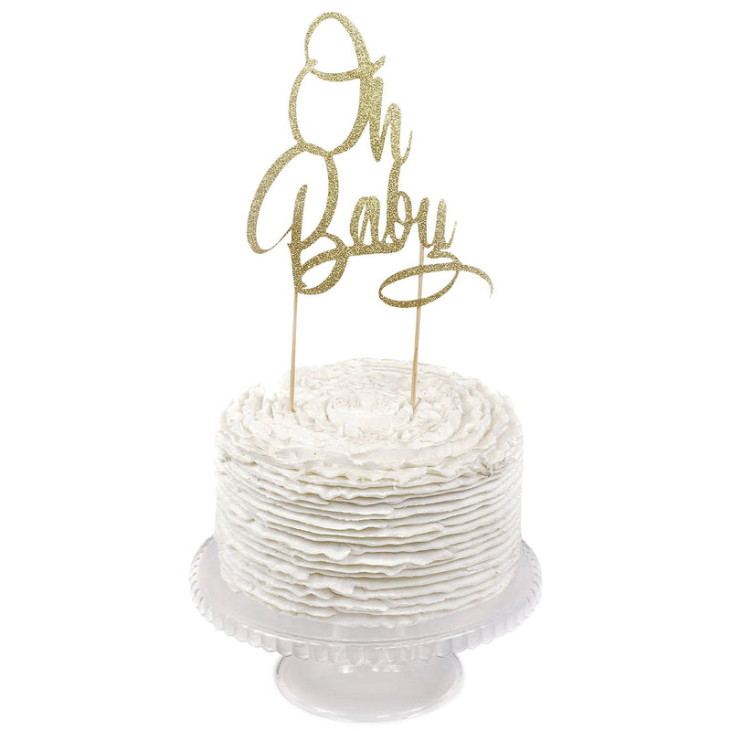 Gold Glitter 'Oh Baby' Cake Topper, Cake & Cupcake Toppers, Jamboree 