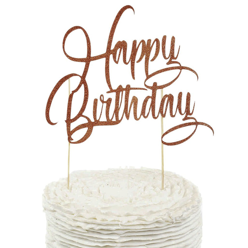 Rose Gold 'Happy Birthday' Cake Topper, Cake & Cupcake Toppers, Jamboree 