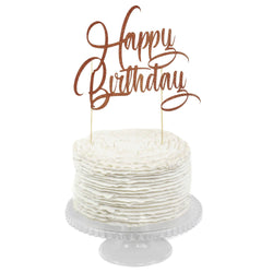 Rose Gold 'Happy Birthday' Cake Topper, Cake & Cupcake Toppers, Jamboree 