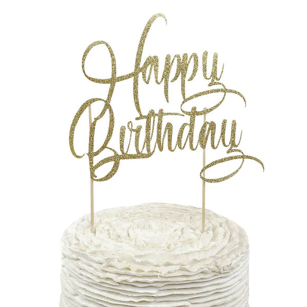 Gold 'Happy Birthday' Cake Topper, Cake & Cupcake Toppers, Jamboree 