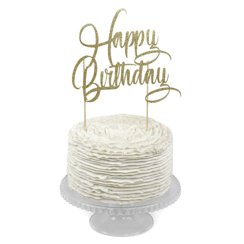 Gold 'Happy Birthday' Cake Topper, Cake & Cupcake Toppers, Jamboree 