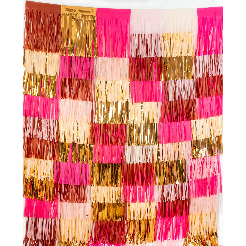 Silver and Gold Fringe Wall, Tablecloth Backdrop, Tassel Wall