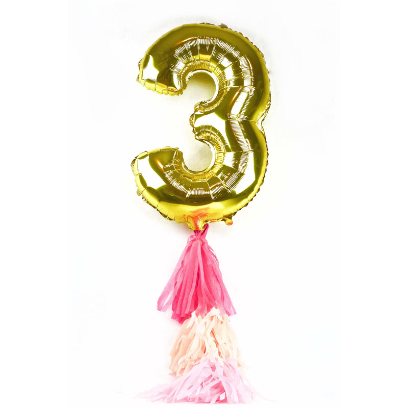 40” Gold Number 3 Balloon, Number Balloons, Jamboree 