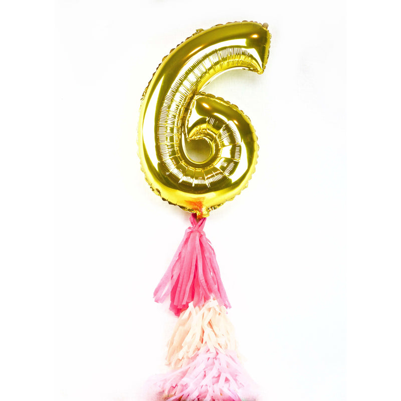 40” Gold Number 6 Balloon, Number Balloons, Jamboree 