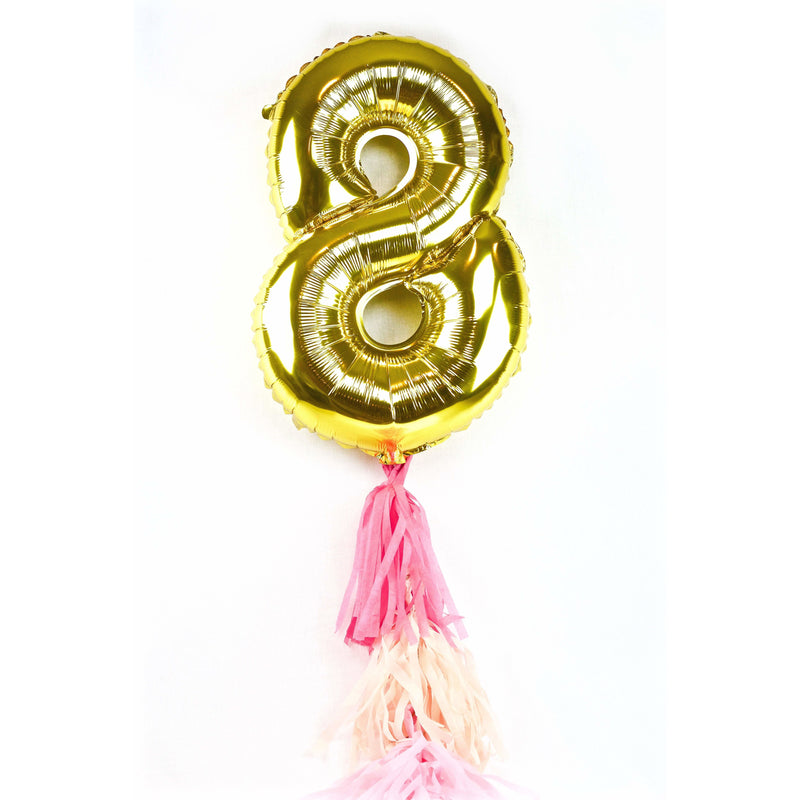 40” Gold Number 8 Balloon, Number Balloons, Jamboree 