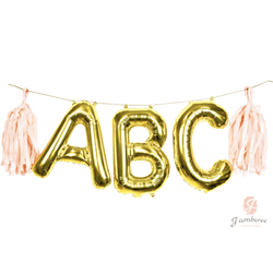 16” Custom Gold Balloon Banner, Decorative Balloons, Jamboree 