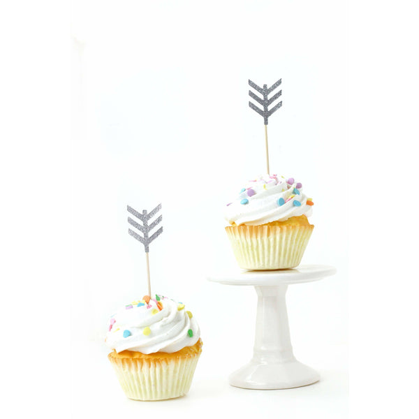 Arrow Silver Glitter Cupcake Toppers, Cake & Cupcake Toppers, Jamboree 