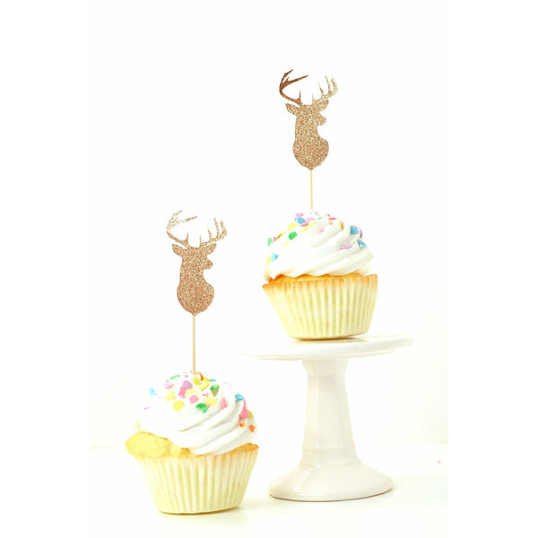 Buck Rose Gold Glitter Cupcake Toppers, Cake & Cupcake Toppers, Jamboree 