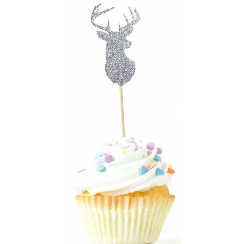 Buck Silver Glitter Cupcake Toppers, Cake & Cupcake Toppers, Jamboree 