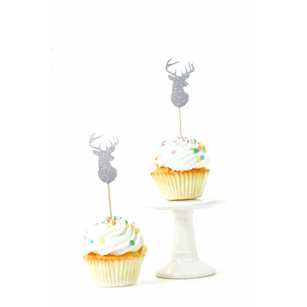 Buck Silver Glitter Cupcake Toppers, Cake & Cupcake Toppers, Jamboree 