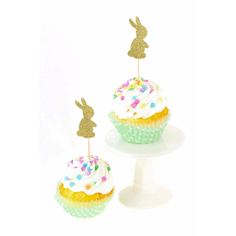 Bunny Gold Glitter Cupcake Toppers, Cake & Cupcake Toppers, Jamboree 