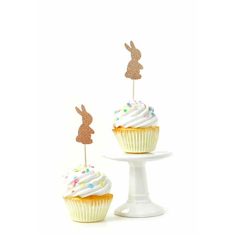 Bunny Rose Gold Glitter Cupcake Toppers, Cake & Cupcake Toppers, Jamboree 