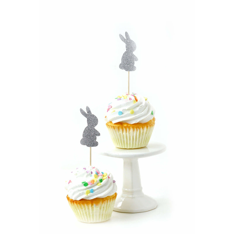 Bunny Silver Glitter Cupcake Toppers, Cake & Cupcake Toppers, Jamboree 