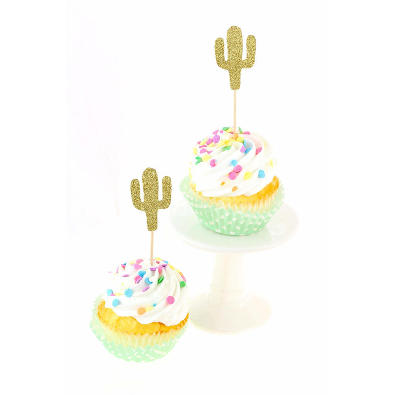 Cactus Gold Glitter Cupcake Toppers, Cake & Cupcake Toppers, Jamboree 