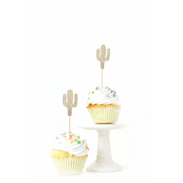 Cactus Rose Gold Glitter Cupcake Toppers, Cake & Cupcake Toppers, Jamboree 