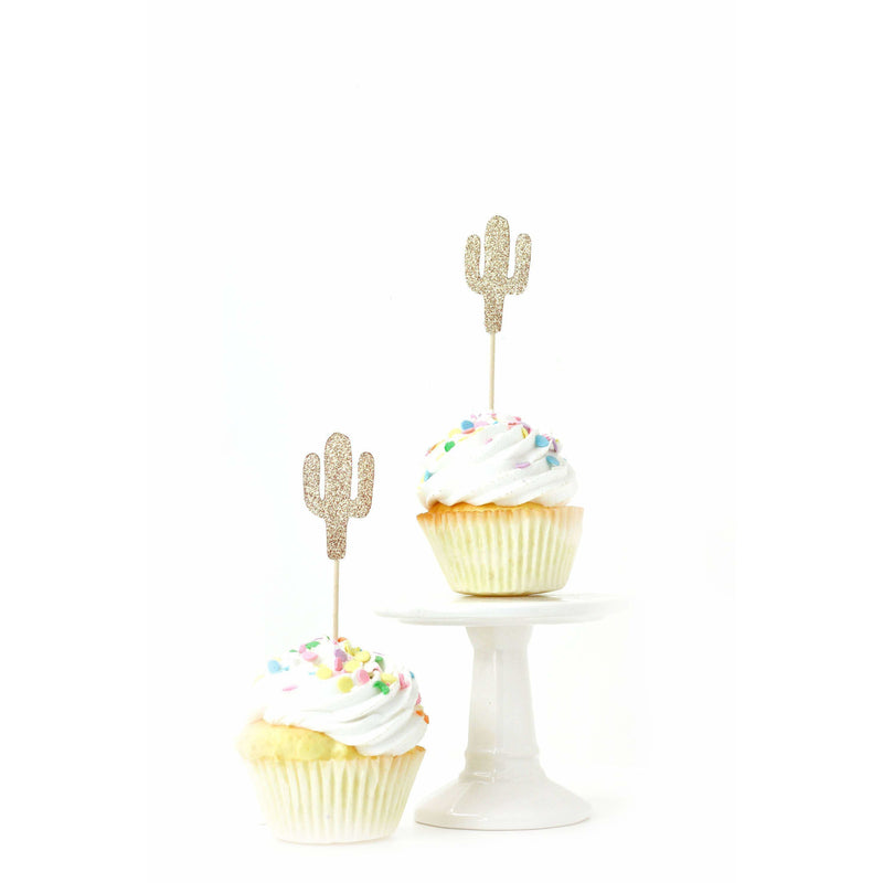 Cactus Rose Gold Glitter Cupcake Toppers, Cake & Cupcake Toppers, Jamboree 