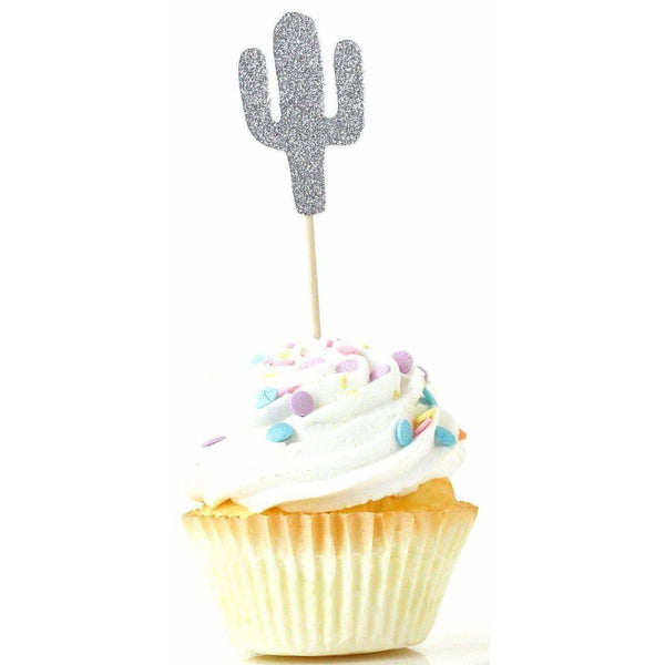 Cactus Silver Glitter Cupcake Toppers, Cake & Cupcake Toppers, Jamboree 