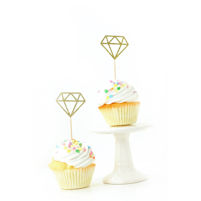 Diamond Gold Glitter Cupcake Toppers, Cake & Cupcake Toppers, Jamboree 