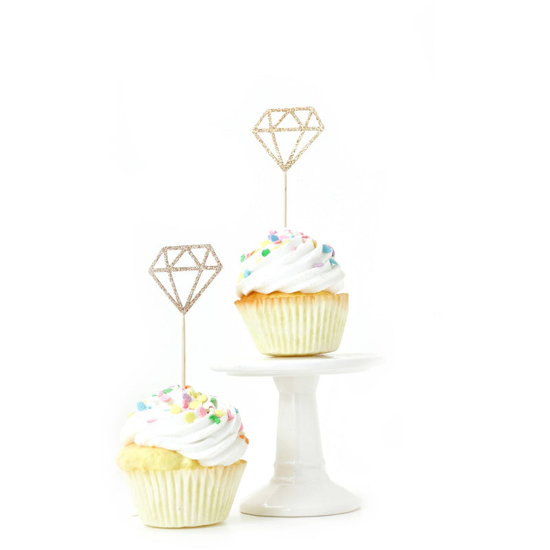 Diamond Rose Gold Glitter Cupcake Toppers, Cake & Cupcake Toppers, Jamboree 