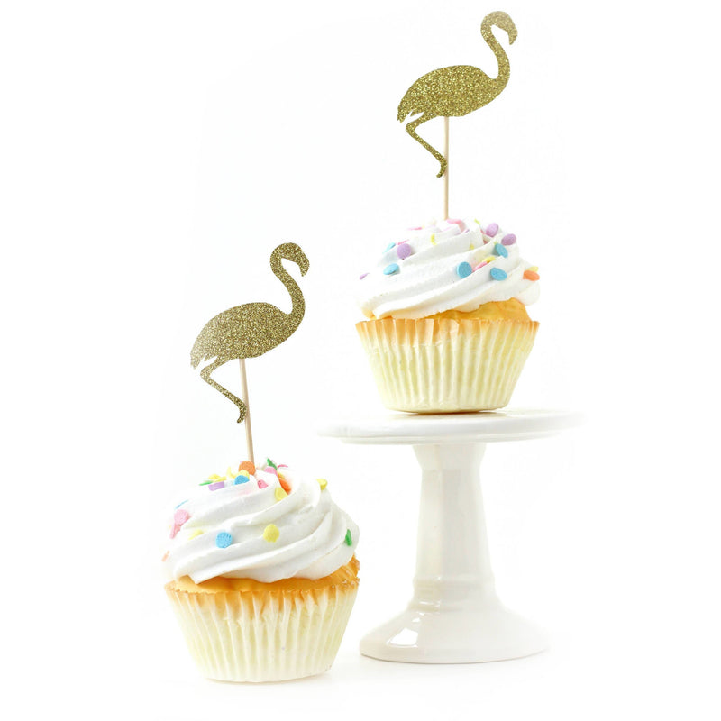 Flamingo Gold Glitter Cupcake Toppers, Cake & Cupcake Toppers, Jamboree 
