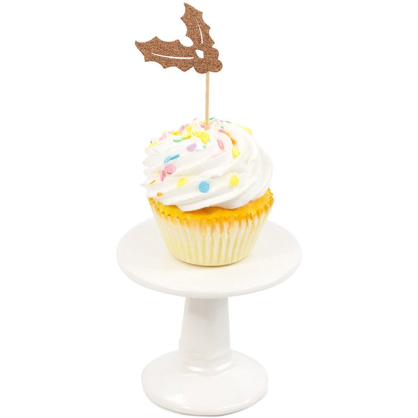 Holly/Joy Rose Gold Glitter Cupcake Toppers, Cake & Cupcake Toppers, Jamboree 