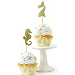 Mermaid Gold Glitter Cupcake Toppers, Cake & Cupcake Toppers, Jamboree 