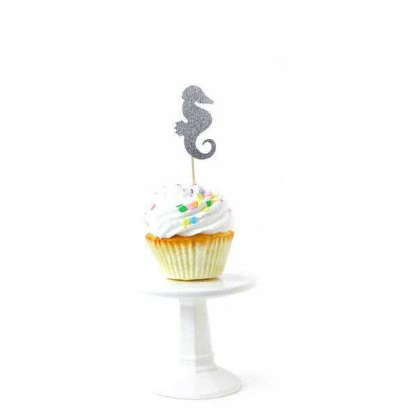 Mermaid Silver Glitter Cupcake Toppers, Cake & Cupcake Toppers, Jamboree 