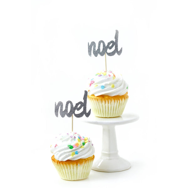 Noel Silver Glitter Cupcake Toppers, Cake & Cupcake Toppers, Jamboree 