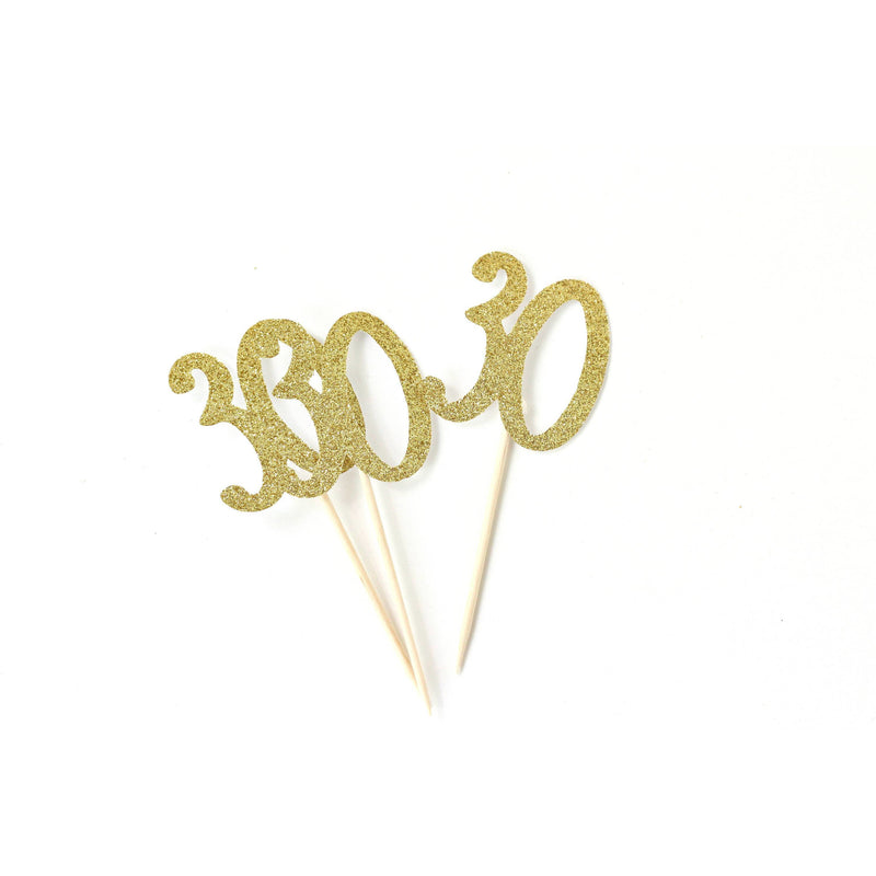 Number 30 Gold Glitter Cupcake Toppers, Cake & Cupcake Toppers, Jamboree 