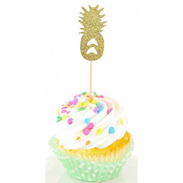 Pineapple Gold Glitter Cupcake Toppers, Cake & Cupcake Toppers, Jamboree 