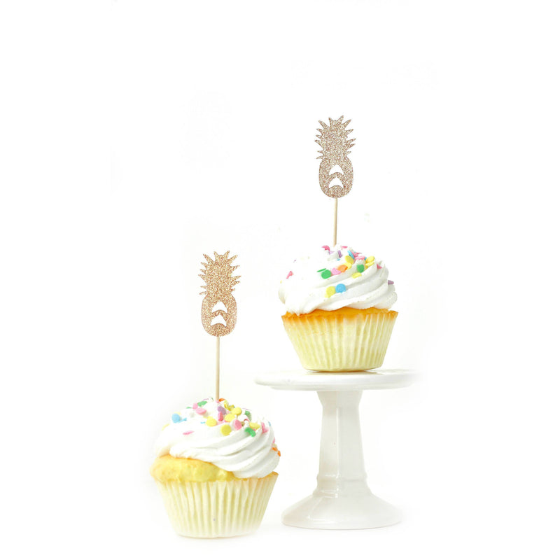 Pineapple Rose Gold Glitter Cupcake Toppers, Cake & Cupcake Toppers, Jamboree 