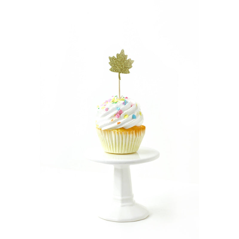Pumpkin/Leaf Gold Glitter Cupcake Toppers, Cake & Cupcake Toppers, Jamboree 