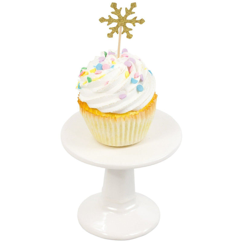 Snowflake Gold Glitter Cupcake Toppers, Cake & Cupcake Toppers, Jamboree 