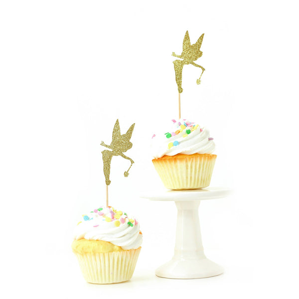 Tinkerbell Gold Glitter Cupcake Toppers, Cake & Cupcake Toppers, Jamboree 