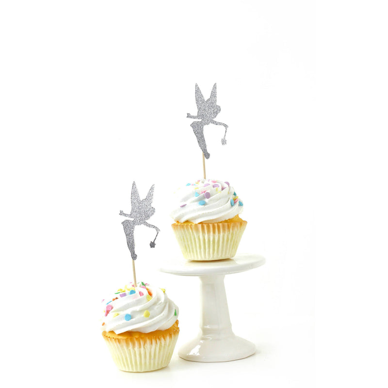 Tinkerbell Silver Glitter Cupcake Toppers, Cake & Cupcake Toppers, Jamboree 