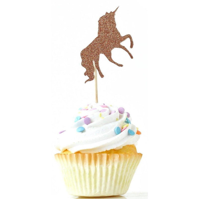 Unicorn Rose Gold Glitter Cupcake Toppers, Cake & Cupcake Toppers, Jamboree 