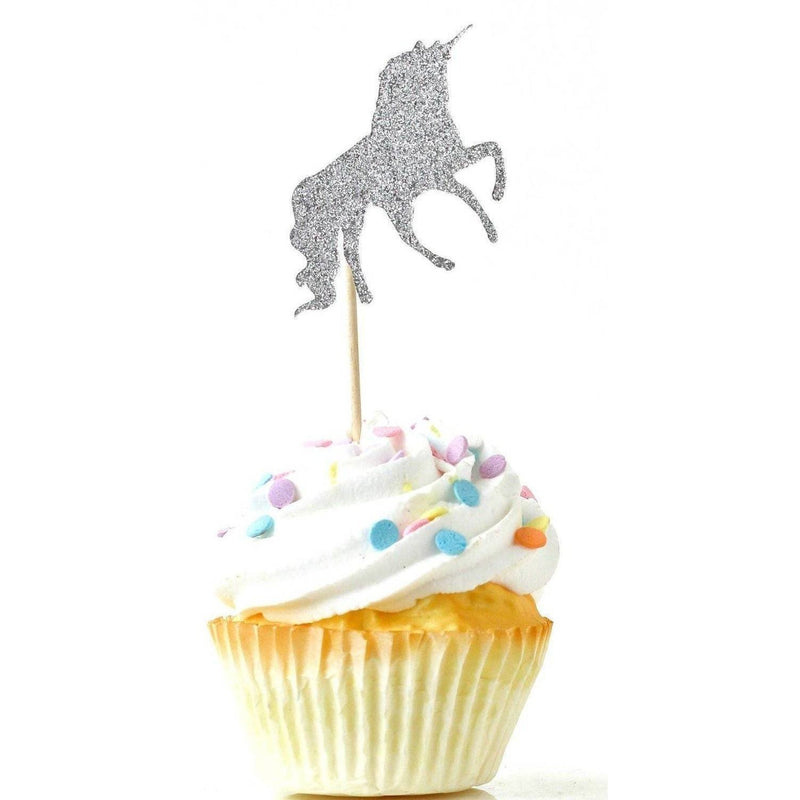 Unicorn Silver Glitter Cupcake Toppers, Cake & Cupcake Toppers, Jamboree 