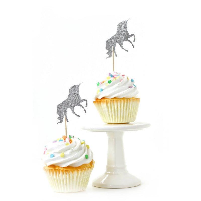 Unicorn Silver Glitter Cupcake Toppers, Cake & Cupcake Toppers, Jamboree 