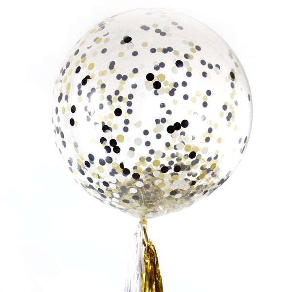 36” Midnight Glam Confetti Balloon, Decorative Balloons, Jamboree 