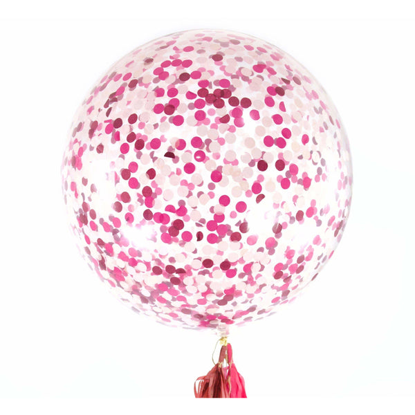 36” Pretty N' Pink Confetti Balloon, Decorative Balloons, Jamboree 