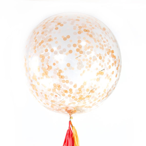 36” Tangerine Dream Confetti Balloon, Decorative Balloons, Jamboree 